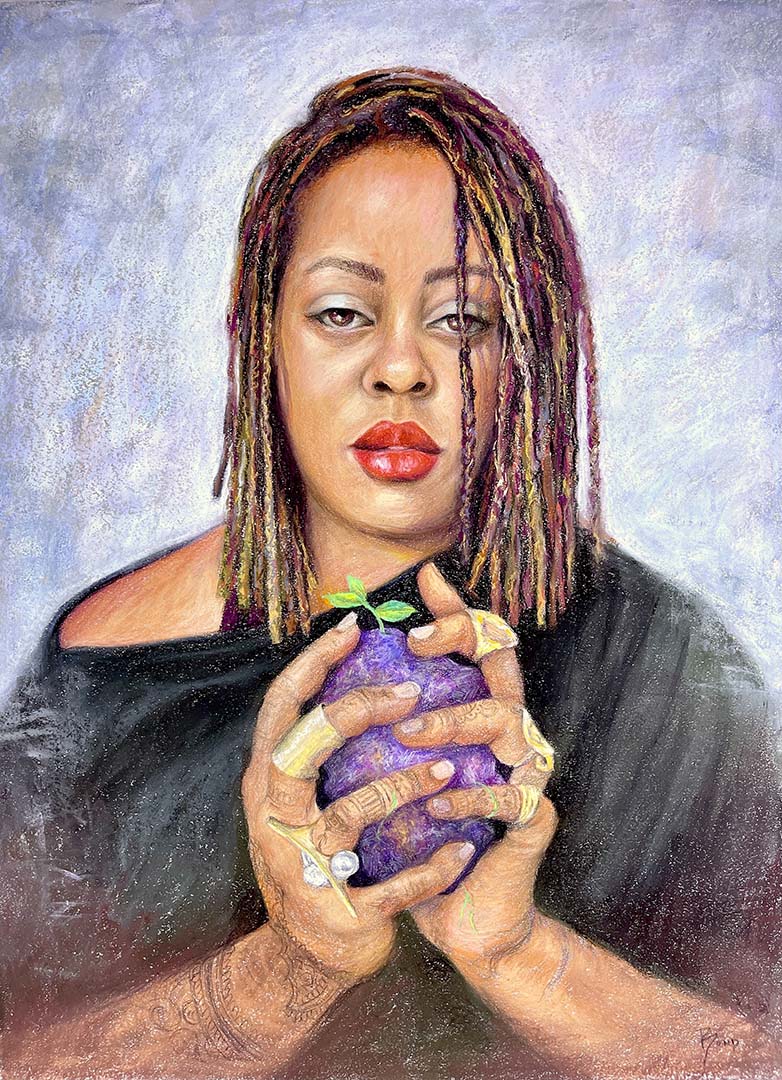 "Amethyst", pastel on paper, 24 x 18 inches