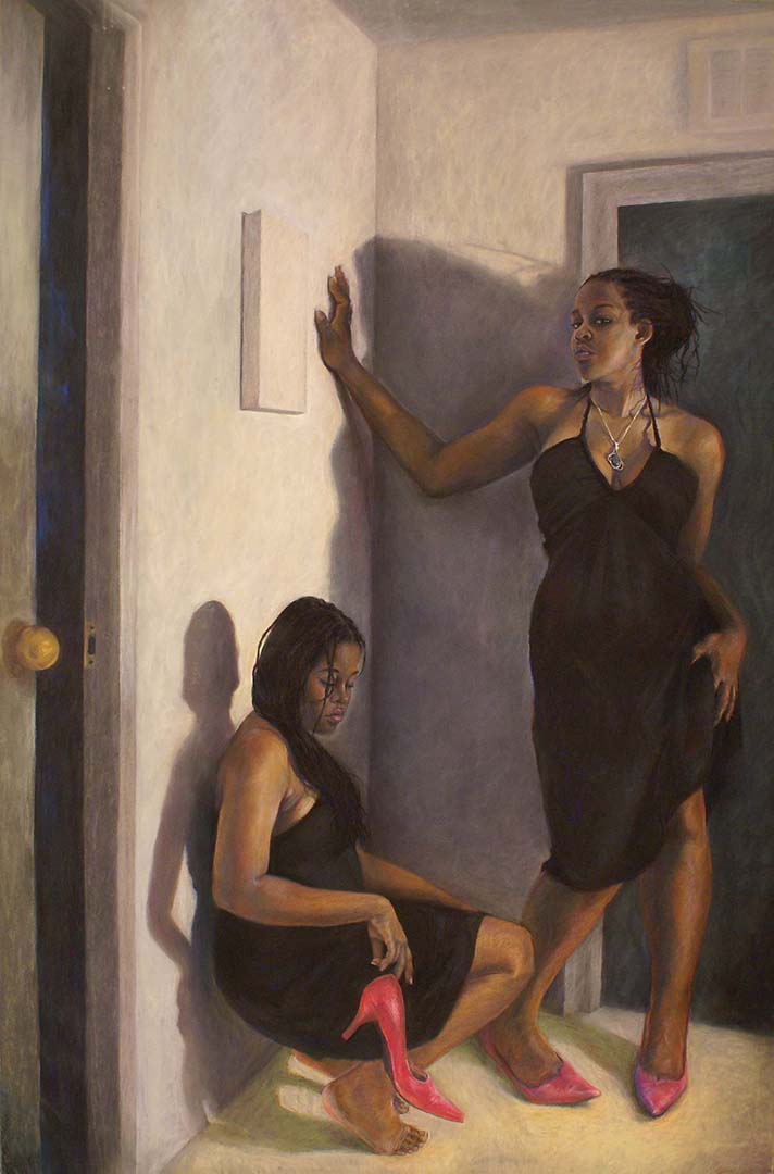 "Façade", pastel and Gouache on paper, 71 x 47 inches