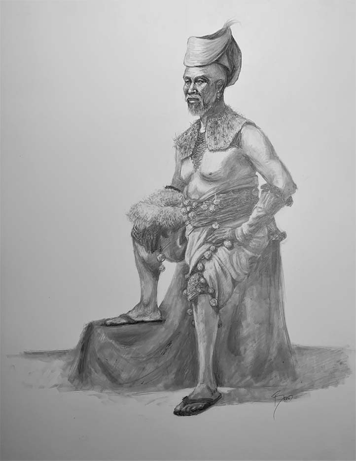"Fawohodie (Independence)", graphite on duralar, 16 x 20 inches