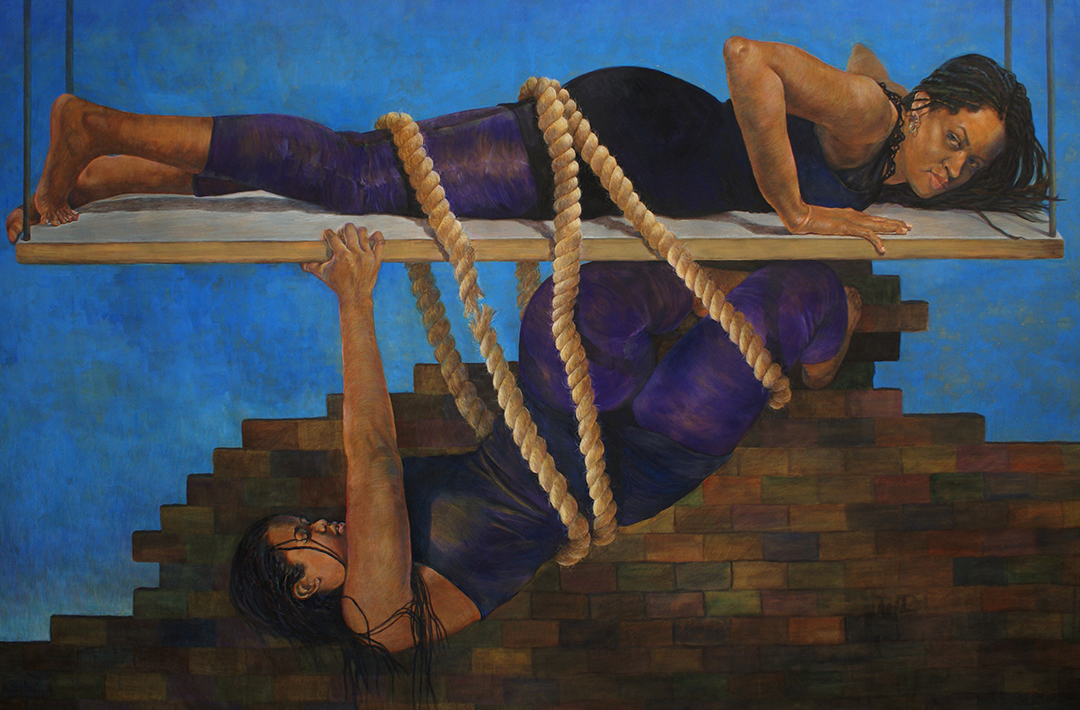 "Fray", watercolor on paper, 51 x 77.5 inches