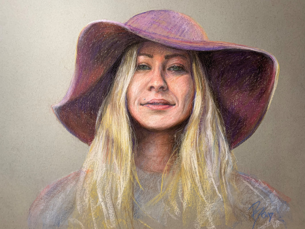 "Jessa", pastel on paper, 18 x 24 inches