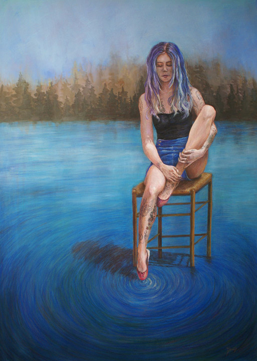 "Turbulence", Watercolor on paper, 28 x 20 inches