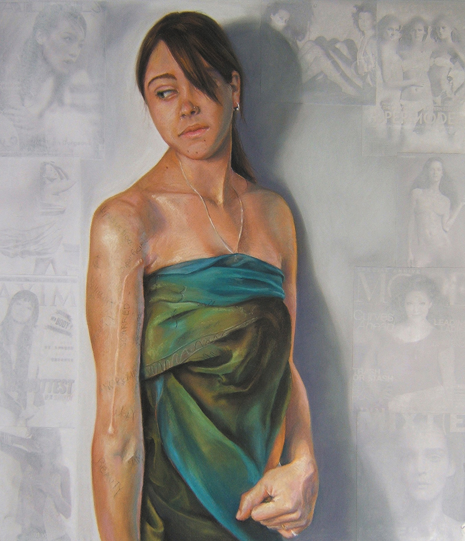 "Undergoing", pastel on crescent board, 37 x 32 inches