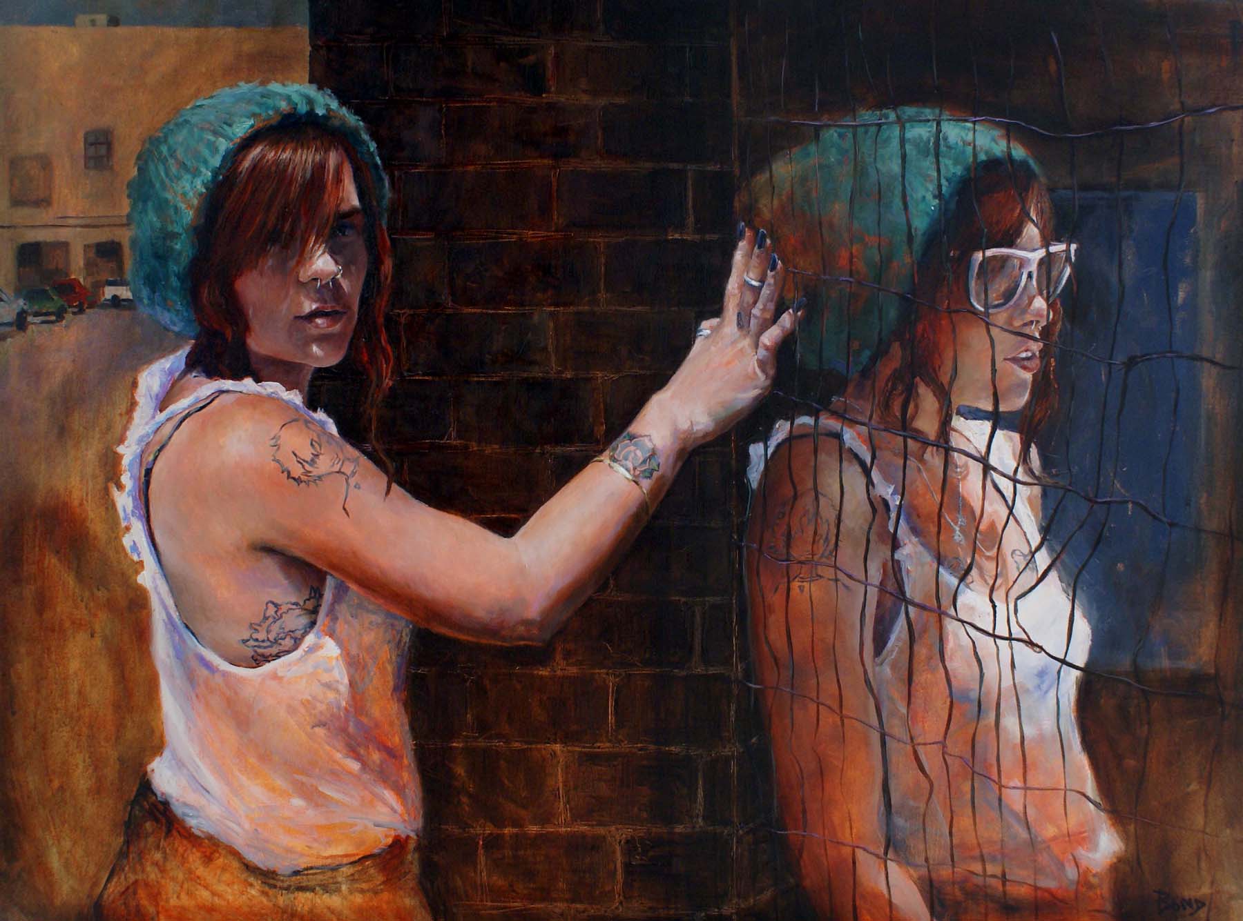 "Vincit Qui Se Vincit (He Conquers Who Conquers Himself)", oil on canvas, 30 x 40 inches