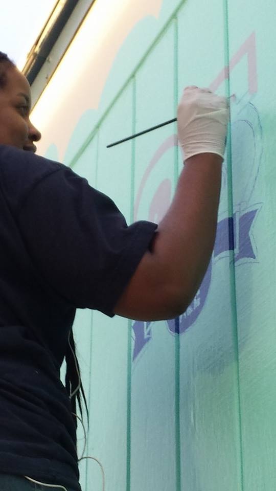 Lake Elementary School Mural in progress 2014
