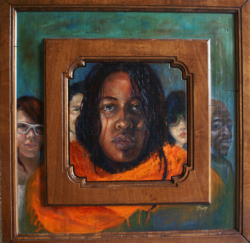 "Wo Ye Soronko (You Are Special)", oil on wood, 23.5 x 23.5 inches